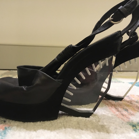 All Saints Spitalfields Lucite Wedge Sandals-Size 37 - Picture 4 of 16
